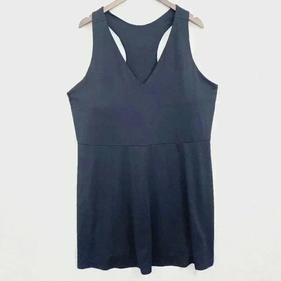 NEW Fabletics  Fit & Flare Racerback Mini Tank Dress 4X Black‎ 3536c - Picture 1 of 9